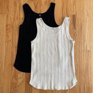 2 Uniqlo random rib tanks NWOT